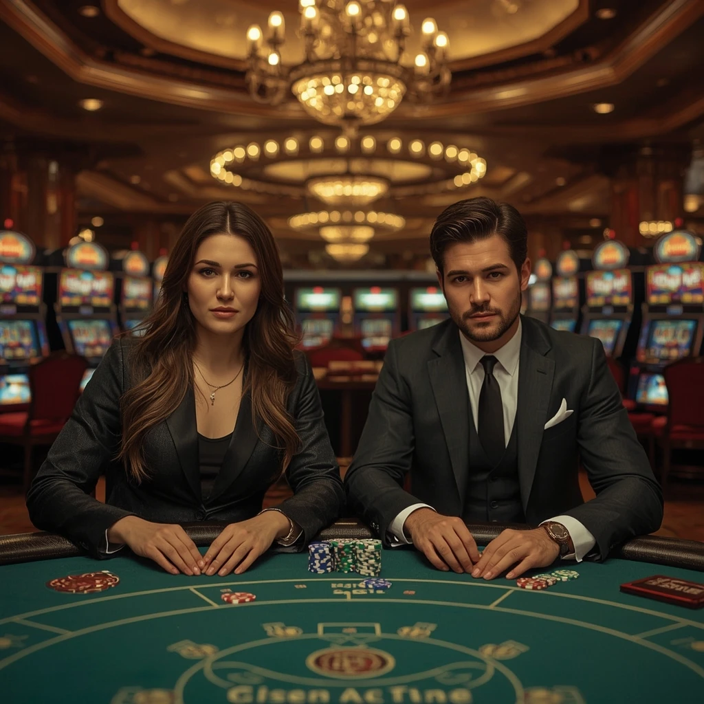 Deux joueurs de poker dans un God of Casino